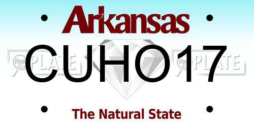 CUHO17 Arkansas License Plate