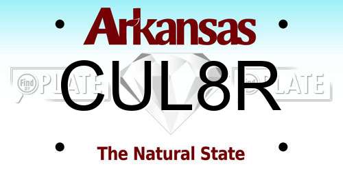 CUL8R Arkansas License Plate