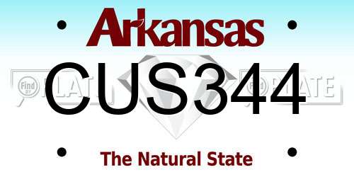 CUS344 Arkansas License Plate