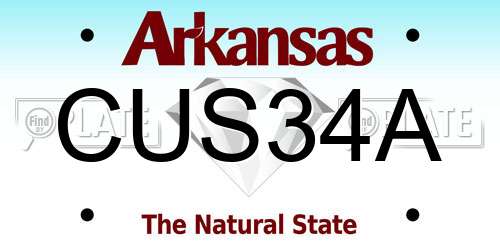 CUS34A Arkansas License Plate