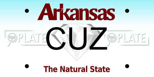CUZ Arkansas License Plate