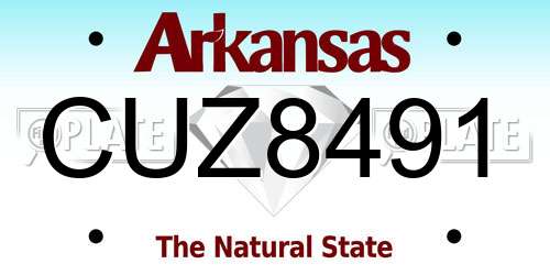 CUZ8491 Arkansas License Plate