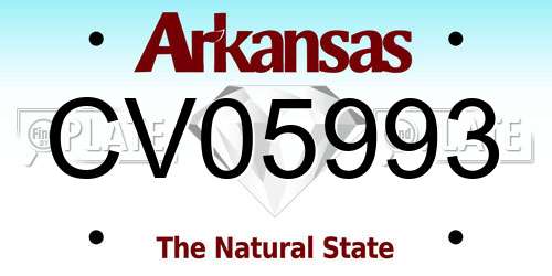 CV05993 Arkansas License Plate