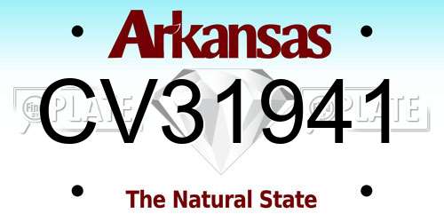 CV31941 Arkansas License Plate