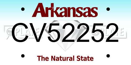 CV52252 Arkansas License Plate