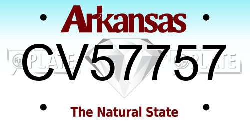 CV57757 Arkansas License Plate