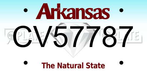 CV57787 Arkansas License Plate