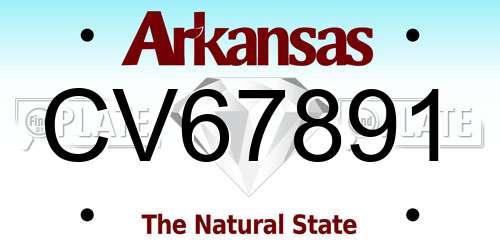 CV67891 Arkansas License Plate