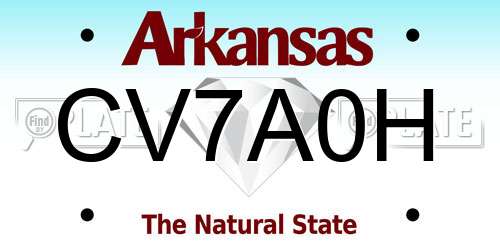 CV7A0H Arkansas License Plate