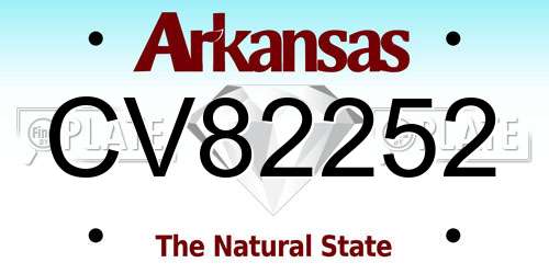CV82252 Arkansas License Plate