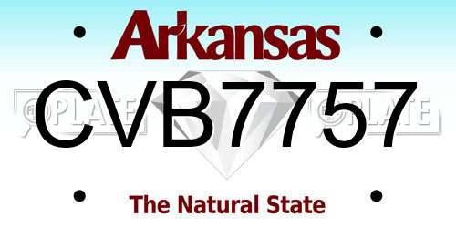 CVB7757 Arkansas License Plate