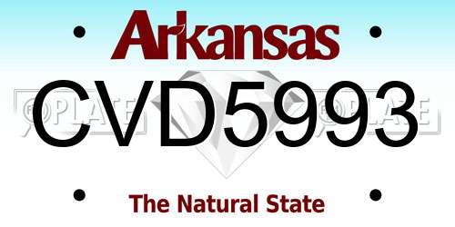 CVD5993 Arkansas License Plate