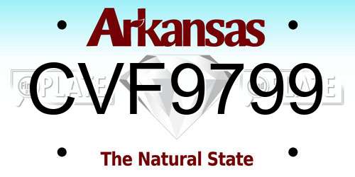 CVF9799 Arkansas License Plate