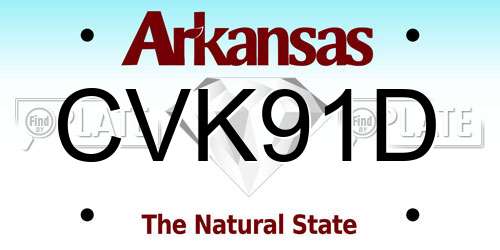 CVK91D Arkansas License Plate