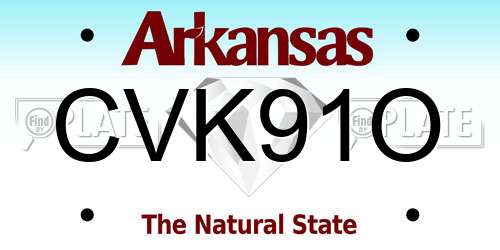 CVK91O Arkansas License Plate