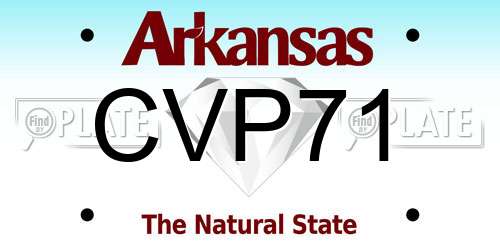 CVP71 Arkansas License Plate