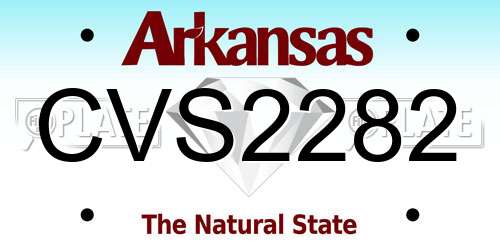 CVS2282 Arkansas License Plate