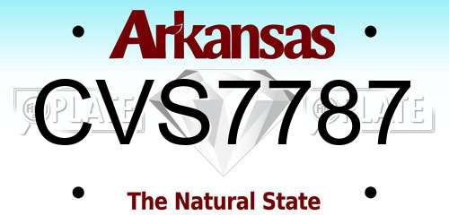CVS7787 Arkansas License Plate