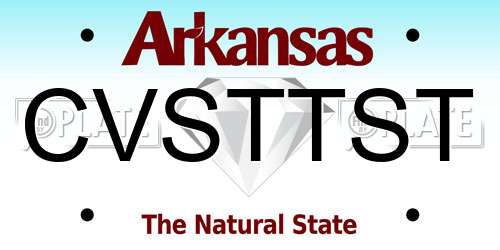 CVSTTST Arkansas License Plate