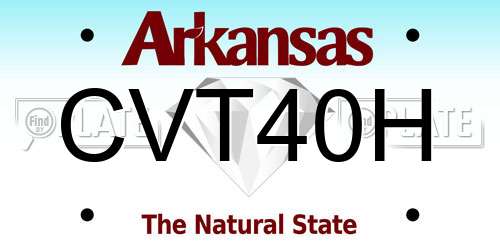 CVT40H Arkansas License Plate