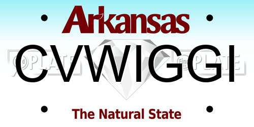CVWIGGI Arkansas License Plate