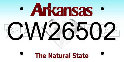 CW26502 Arkansas License Plate