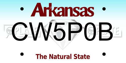 CW5P0B Arkansas License Plate