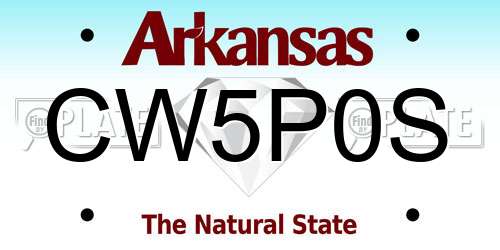CW5P0S Arkansas License Plate