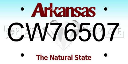 CW76507 Arkansas License Plate