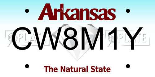 CW8M1Y Arkansas License Plate