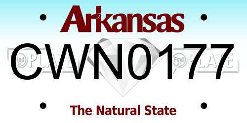 CWN0177 Arkansas License Plate