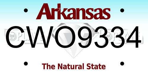 CWO9334 Arkansas License Plate