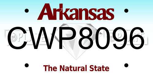 CWP8096 Arkansas License Plate