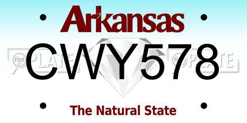 CWY578 Arkansas License Plate