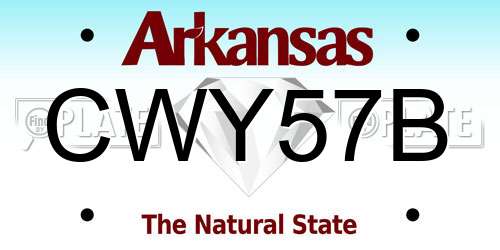 CWY57B Arkansas License Plate