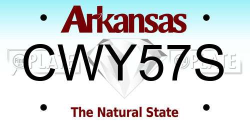 CWY57S Arkansas License Plate