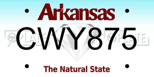 CWY875 Arkansas License Plate