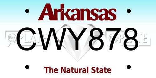 CWY878 Arkansas License Plate