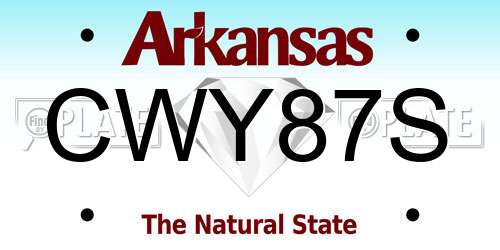 CWY87S Arkansas License Plate