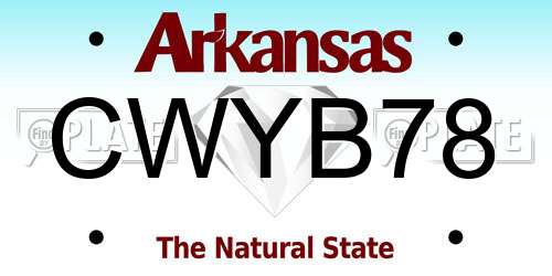 CWYB78 Arkansas License Plate
