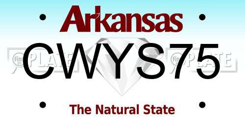 CWYS75 Arkansas License Plate