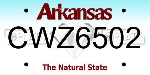 CWZ6502 Arkansas License Plate