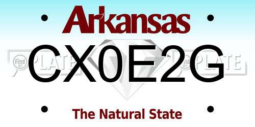 CX0E2G Arkansas License Plate