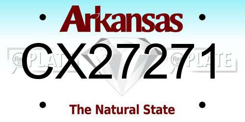 CX27271 Arkansas License Plate