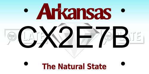 CX2E7B Arkansas License Plate