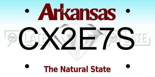 CX2E7S Arkansas License Plate