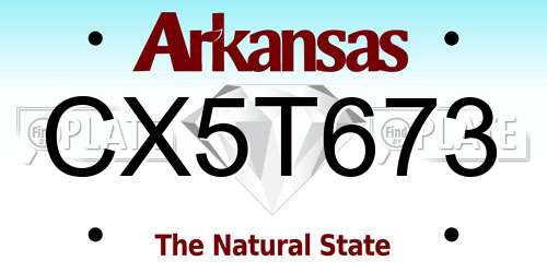 CX5T673 Arkansas License Plate