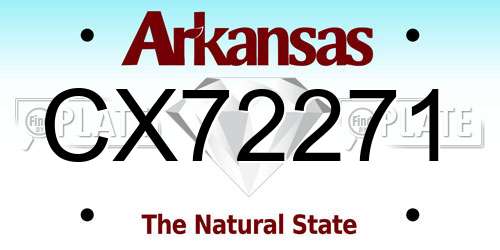 CX72271 Arkansas License Plate