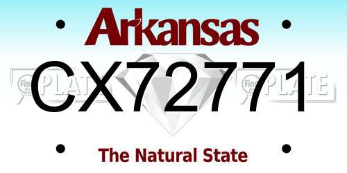CX72771 Arkansas License Plate