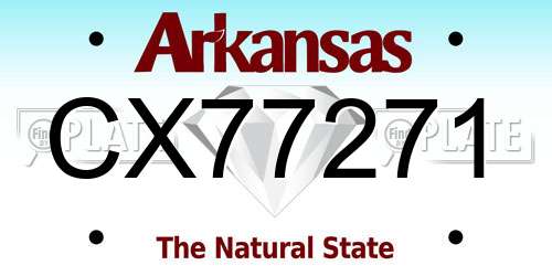 CX77271 Arkansas License Plate